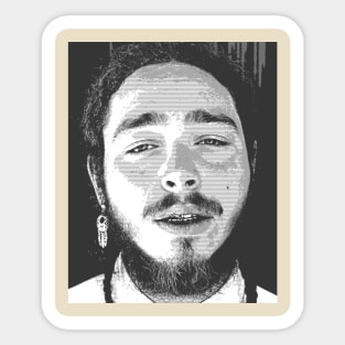 post malone in balck & white Sticker